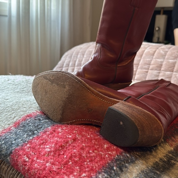 Dark red Leather Cowboy Boots - Picture 3 of 6